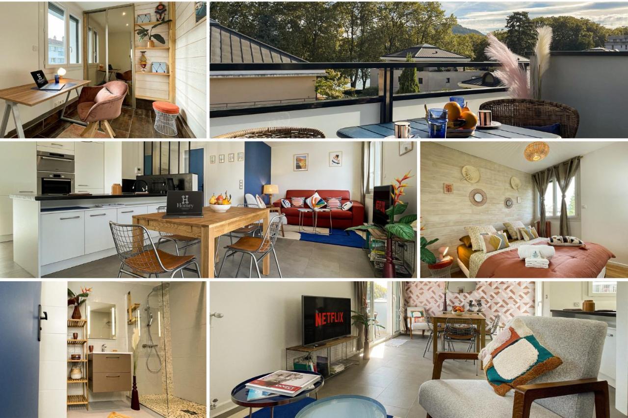 Homey Montaigne - New - A 1 Min A Pied Du Lac D'Annecy - 2 Balcons Prives - Appartement Avec 2 Chambres - Stationnement Gratuit Toute L'Annee Sauf En Ete - Juin A Aout المظهر الخارجي الصورة